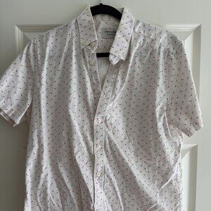 Twillory Untuck(able) Firecracker Print Button-Down Shirt - Tailored, Size Med